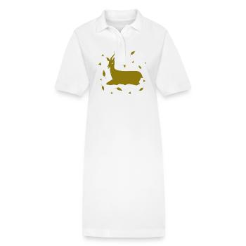 Deer - Forest, Nature, Animal Welfare - Stanley/Stella PAIGER Organic Women’s Polo Dress - white - Front