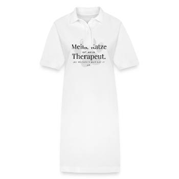 Meine Katze – mein Therapeut mit Fell. - Stanley/Stella Frauen Bio-Polokleid PAIGER - Weiß - Vorne