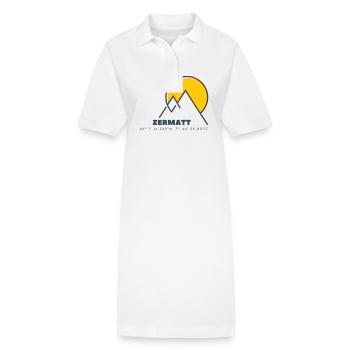 Minimalistisches Zermatt-Logo - Stanley/Stella Frauen Bio-Polokleid PAIGER - Weiß - Vorne