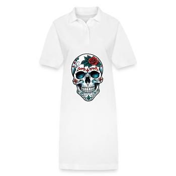 Crâne Néo Traditionnel - Robe polo bio PAIGER Stanley/Stella Femme - blanc - Devant