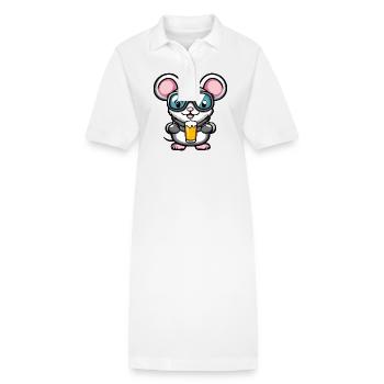 Bière Mouse Ski - Robe polo bio PAIGER Stanley/Stella Femme - blanc - Devant