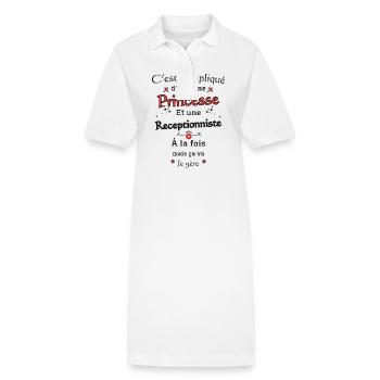 Princesse Receptionniste - Robe polo bio PAIGER Stanley/Stella Femme - blanc - Devant