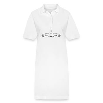 Airliner Frontansicht – Minimalistisches Flugzeug  - Stanley/Stella Frauen Bio-Polokleid PAIGER - Weiß - Vorne
