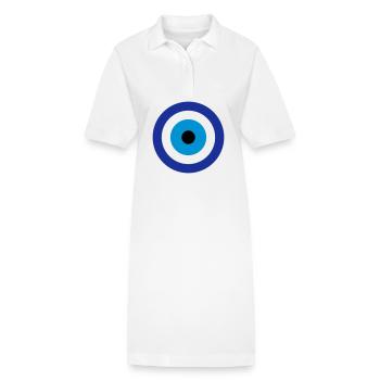 Blaues böses Auge - Stanley/Stella Frauen Bio-Polokleid PAIGER - Weiß - Vorne