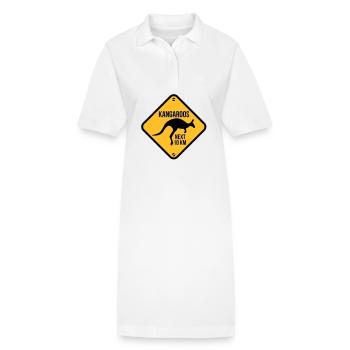 australie - australia - kangourou - Robe polo bio PAIGER Stanley/Stella Femme - blanc - Devant