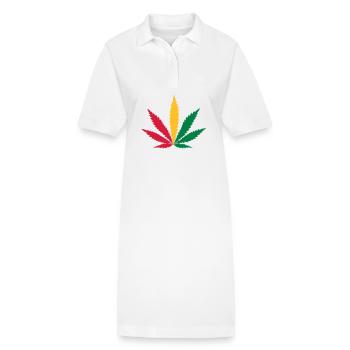 weed rasta - Stanley/Stella PAIGER Organic Women’s Polo Dress - white - Front