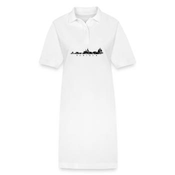Rostocker Skyline (Vintage Schwarz) Rostock - Stanley/Stella Frauen Bio-Polokleid PAIGER - Weiß - Vorne