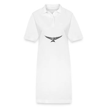 Oiseau gris en vol monochrome - Robe polo bio PAIGER Stanley/Stella Femme - blanc - Devant