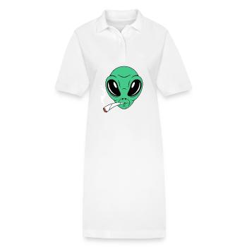Raucher Alien - Stanley/Stella Frauen Bio-Polokleid PAIGER - Weiß - Vorne