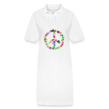 Peace Hippi Flower Power - Stanley/Stella Frauen Bio-Polokleid PAIGER - Weiß - Vorne
