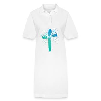 Sauvé par la grâce - Robe polo bio PAIGER Stanley/Stella Femme - blanc - Devant