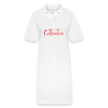 Attraktiv: Rosa Katzen-Anhänger - Stanley/Stella Frauen Bio-Polokleid PAIGER - Weiß - Vorne
