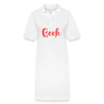 Geek Mommy Script - Stanley/Stella PAIGER Organic Women’s Polo Dress - white - Front