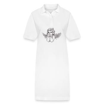 Petit ange chérubin rêveur - Robe polo bio PAIGER Stanley/Stella Femme - blanc - Devant