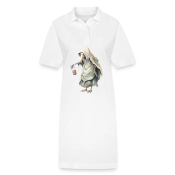 Créature mythique avec un t-shirt fantastique au masque mortuaire - Robe polo bio PAIGER Stanley/Stella Femme - blanc - Devant