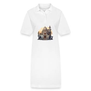 Fantasy RPG Ruine Abendlicht Abenteuer Shirt - Stanley/Stella Frauen Bio-Polokleid PAIGER - Weiß - Vorne