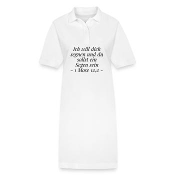 Segen sein: Christliches Geschenk 1 Mose 12,2 - Stanley/Stella Frauen Bio-Polokleid PAIGER - Weiß - Vorne