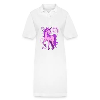 Einhorn individuell 3farbig SVG - Stanley/Stella Frauen Bio-Polokleid PAIGER - Weiß - Vorne