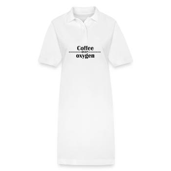 Coffee Over Oxygen Typography - Stanley/Stella PAIGER Organic Women’s Polo Dress - white - Front