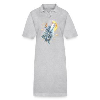 Mystischer Wolf - Herzschlag - Stanley/Stella Frauen Bio-Polokleid PAIGER - Schwarz - Vorne
