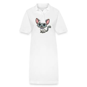 siamois 15 - Robe polo bio PAIGER Stanley/Stella Femme - blanc - Devant