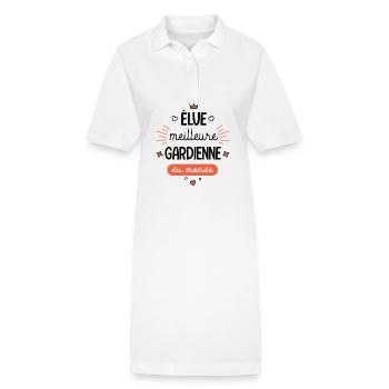 Meilleure Gardienne du monde Mug gardienne - Robe polo bio PAIGER Stanley/Stella Femme - blanc - Devant