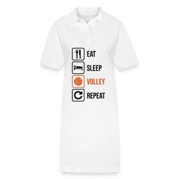 Mangez. Sommeil. Volley. Répétez. - Robe polo bio PAIGER Stanley/Stella Femme - blanc - Devant