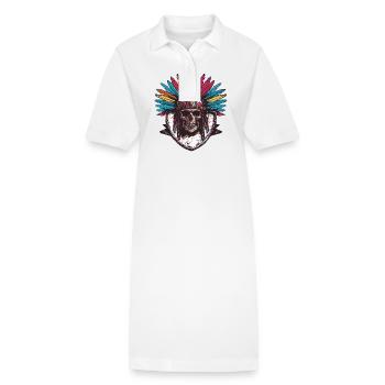 Indian Skull - Stanley/Stella PAIGER Organic Women’s Polo Dress - white - Front