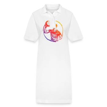 Volleyball Spieler Bunt - Stanley/Stella Frauen Bio-Polokleid PAIGER - Weiß - Vorne