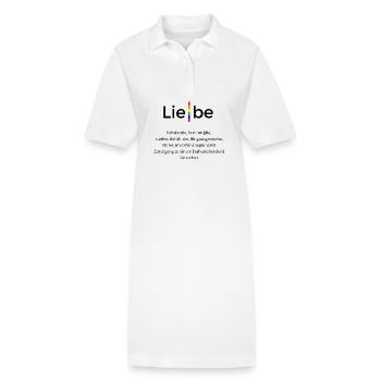 Regenbogen-Säule auf Schwarz - Stanley/Stella Frauen Bio-Polokleid PAIGER - Weiß - Vorne