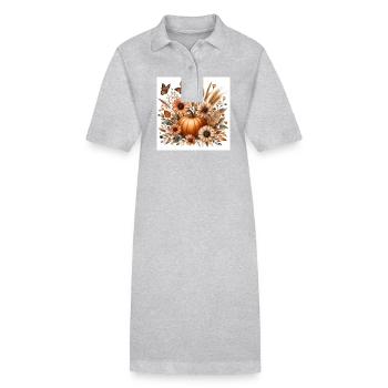 Herbstlicher Kürbis - Stanley/Stella Frauen Bio-Polokleid PAIGER - Schwarz - Vorne