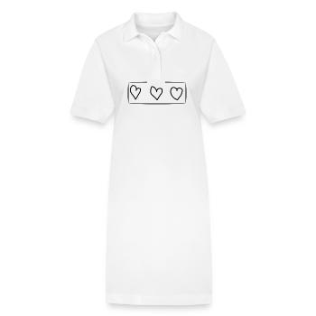drei herzen herz rechteck - Stanley/Stella Frauen Bio-Polokleid PAIGER - Weiß - Vorne