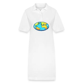 Lustige Fledermaus flache Erde Spaß - Stanley/Stella Frauen Bio-Polokleid PAIGER - Weiß - Vorne