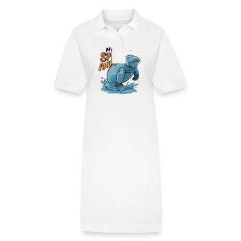 Dugong mein Spirit Animal ich liebe Manatees - Stanley/Stella Frauen Bio-Polokleid PAIGER - Weiß - Vorne