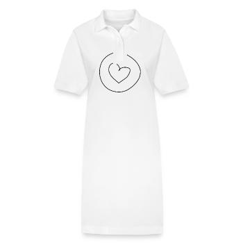 Herz Kreis Symbol Formen - Stanley/Stella Frauen Bio-Polokleid PAIGER - Weiß - Vorne