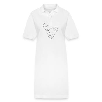 Diamant Diamants Symbole Dessin Animé - Robe polo bio PAIGER Stanley/Stella Femme - blanc - Devant