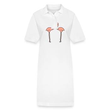 flamingo tier symbol pink tiere - Stanley/Stella Frauen Bio-Polokleid PAIGER - Weiß - Vorne