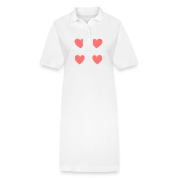 vier rosa herzen herz liebe symbol - Stanley/Stella Frauen Bio-Polokleid PAIGER - Weiß - Vorne