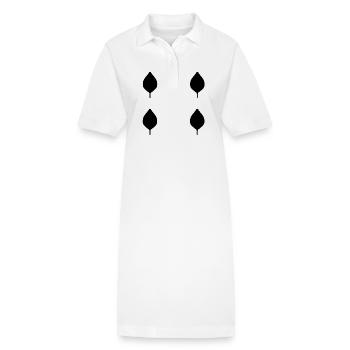 vier Blätter blatt natur muster - Stanley/Stella Frauen Bio-Polokleid PAIGER - Weiß - Vorne