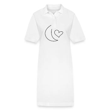 mond symbol Form herz - Stanley/Stella Frauen Bio-Polokleid PAIGER - Weiß - Vorne