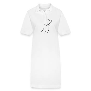 Ligne Ligne Coeur Forme Amour - Robe polo bio PAIGER Stanley/Stella Femme - blanc - Devant