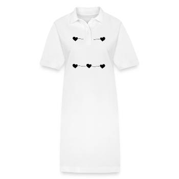 sechs herzen linie herz liebe - Stanley/Stella Frauen Bio-Polokleid PAIGER - Weiß - Vorne