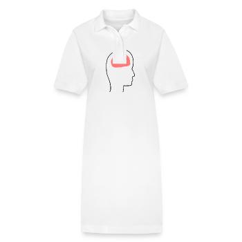 Head Profile People Side Brain Form - Stanley/Stella PAIGER Organic Women’s Polo Dress - white - Front