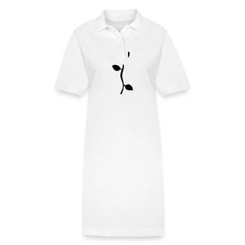 Leaf Leaves Line Nature Branch - Stanley/Stella PAIGER Organic Women’s Polo Dress - white - Front