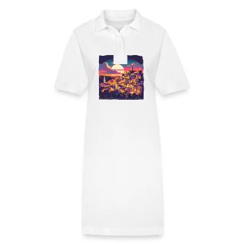 Matera, Italie, Vieille Ville, Coucher De Soleil - Robe polo bio PAIGER Stanley/Stella Femme - blanc - Devant