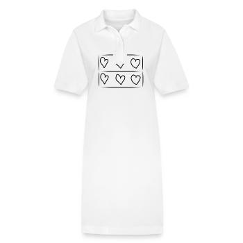 sechs herzen herz rechteck - Stanley/Stella Frauen Bio-Polokleid PAIGER - Weiß - Vorne