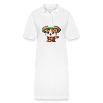 Cinco de Mayo Hamster : Mariachi avec guitare - Robe polo bio PAIGER Stanley/Stella Femme - blanc - Devant