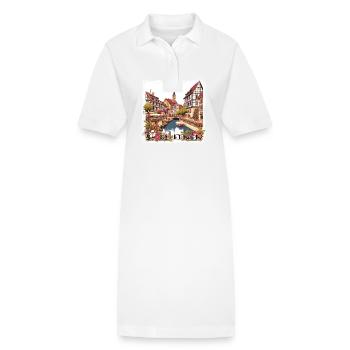 Colmar, France, Vieille ville, Style Grunge - Robe polo bio PAIGER Stanley/Stella Femme - blanc - Devant