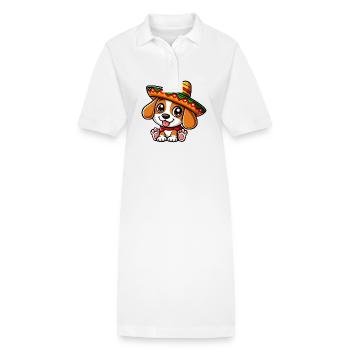 Cinco de Mayo Beagle Dog Fiesta - Robe polo bio PAIGER Stanley/Stella Femme - blanc - Devant