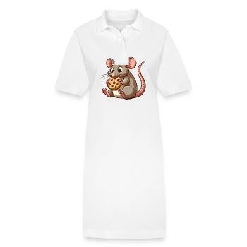 Biscuit mignon à grignoter la souris - Robe polo bio PAIGER Stanley/Stella Femme - blanc - Devant